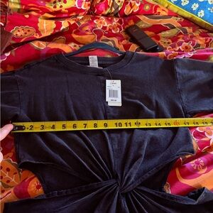 L*Space Black Knot-Front Midi Dress with cutouts.